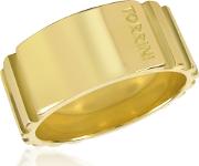 Stripes 18k Yellow Gold Tall Band Ring 