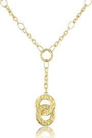 Insieme Hammered 18k Gold Drop Necklace 