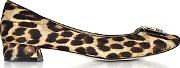  Gigi Natural Leopard Print Leather Mid-heel Pumps