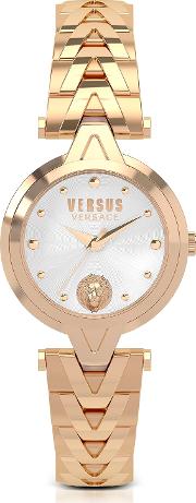 Versace Versus Women's Watches, V Versus Rose Gold Tone Stainless Steel Women's Bracelet Watch 