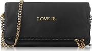  Black Leather Rock Words Foldable Clutch