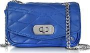  Cobalt Blue Quilted Leather Skinny Love Clutch