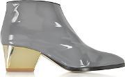  Eastwood Gray Patent Leather Ankle Boot