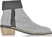  St Rose Grey Coated Cotton Sweatshirt Jersey Ankle Boot Wnylon Knite Elastic Detail
