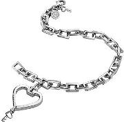  Stainless Steel Heart & Key Charm Bracelet