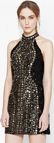 Embellished Sequin Dress Black