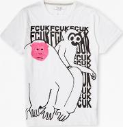 Monkey 2 Graphic T Shirt Optic White