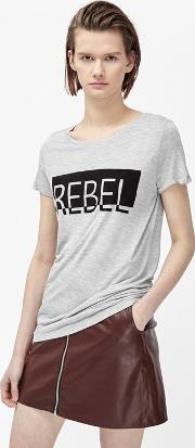 Rebel Colour Block T Shirt Grey Meldark Rum