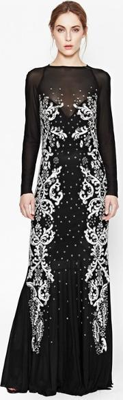 Sequin Maxi Dress Blacksilver