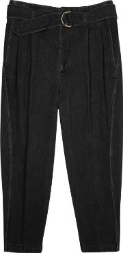 3.1 Phillip Lim Black Cropped Faded Jeans 