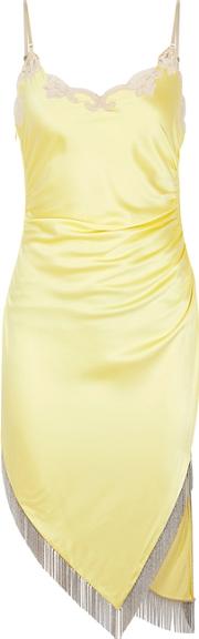 Lemon Asymmetric Silk Slip Dress