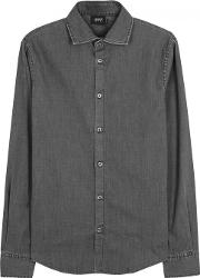 Charcoal Stretch Denim Shirt Size S