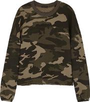 Camouflage Print Cotton Sweatshirt