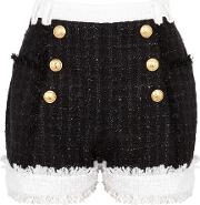Monochrome Boucle Tweed Shorts