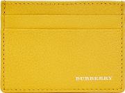 Yellow Grained Leather Card Holder
