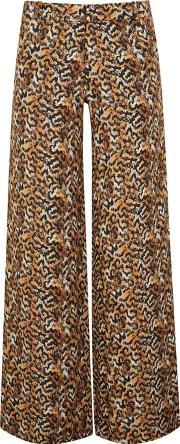 Leopard Print Rayon Trousers