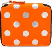 Comme Des Garcons Orange Polka Dot Leather Wallet
