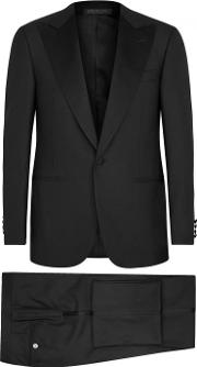Black Super 160's Wool Tuxedo Suit 