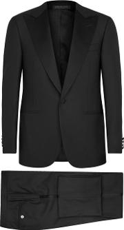 Black Super 160's Wool Tuxedo Suit