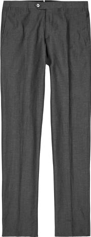 Charcoal Wool Blend Trousers