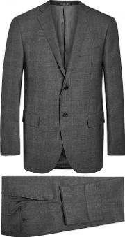 Grey Super 120's Checked Wool Suit Size 42