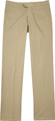 Taupe Stretch Cotton Chinos