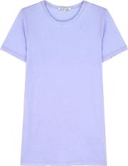 Classic Lilac Distressed Cotton T Shirt
