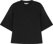 Tokyo Black Cropped Cotton T Shirt