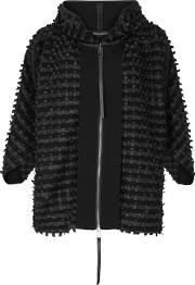 Black Appliqued Wool Blend Jacket