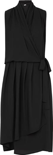 Black Georgette Wrap Dress