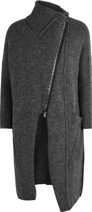 Grey Melange Knitted Cardigan Size 14