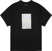 Neon Palm Black Cotton T Shirt