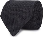 Navy Grenadine Woven Silk Tie