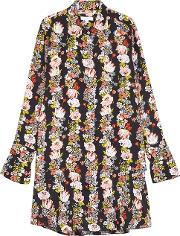 Daphne Floral Print Silk Shirt Dress