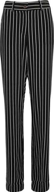 Lita Pinstriped Silk Trousers