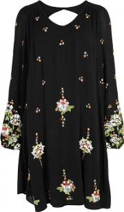 Oxford Black Embroidered Dress Size S
