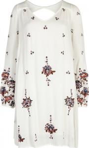 Oxford Off White Embroidered Dress Size L