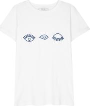 Greek Eye Embroidered Cotton T Shirt