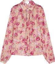 Floral Print Silk Chiffon Shirt