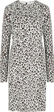 Leopard Intarsia Knitted Dress
