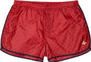 Red Monogrammed Swim Shorts