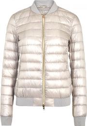 Pearl Quilted Shell Bomber Jacket Size 14