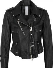 Harley Cropped Leather Biker Jacket Size 14