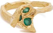 Emerald Embellished 18ct Gold Plated Ring