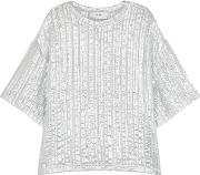 In. No Kylie Silver Open Knit Plisse Top