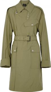 Leopald Army Green Shell Trench Coat Size 8