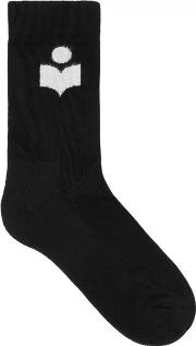 Visby Black Cotton Blend Socks 