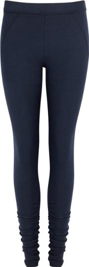 Navy Ruched Jersey Leggings 