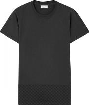 Black Sashiko Cotton T Shirt Size M