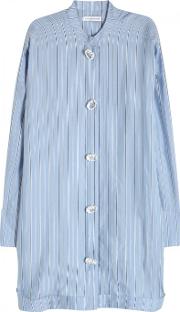 J.w.anderson Blue Striped Silk Shirt Dress Size 6 